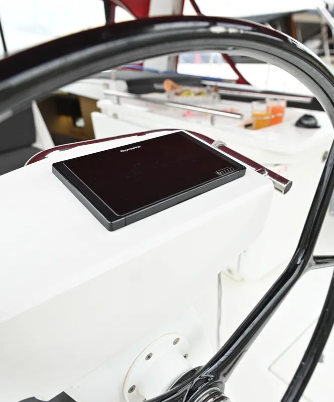Cockpit of Andiamo, a Beneteau Oceanis 46.1 sailboat at Athens, Greece