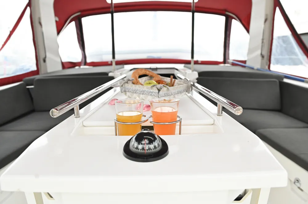 Deck of Andiamo, a Beneteau Oceanis 46.1 sailboat at Athens, Greece