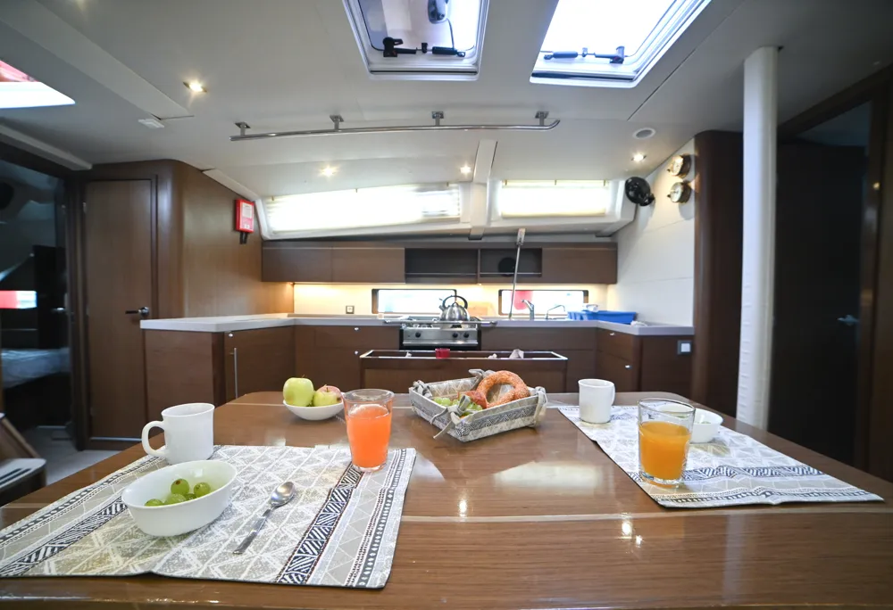 Galley of Andiamo, a Beneteau Oceanis 46.1 sailboat at Athens, Greece