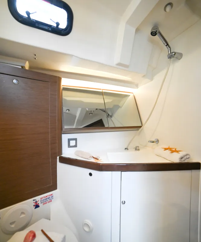 Head on Andiamo, a Beneteau Oceanis 46.1 sailboat at Athens, Greece