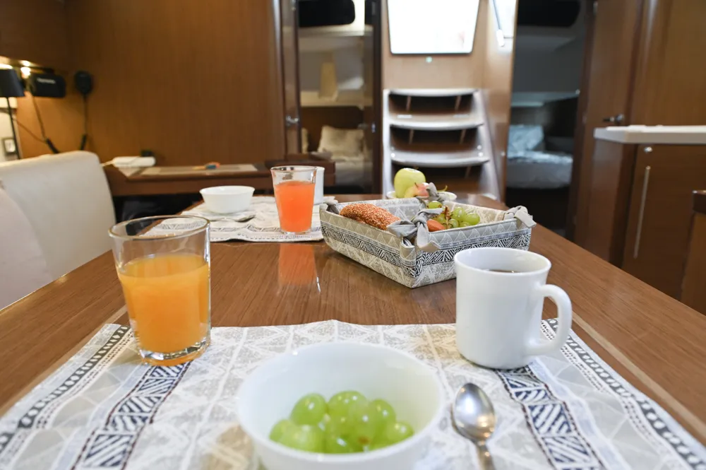 Salon of Andiamo, a Beneteau Oceanis 46.1 sailboat at Athens, Greece