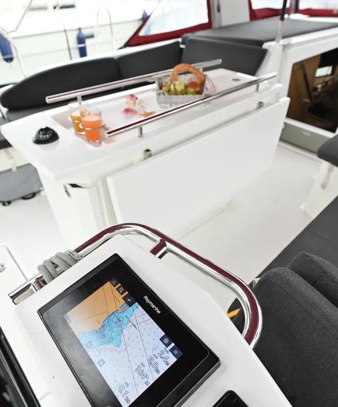 Cockpit of Andiamo, a Beneteau Oceanis 46.1 sailboat at Athens, Greece