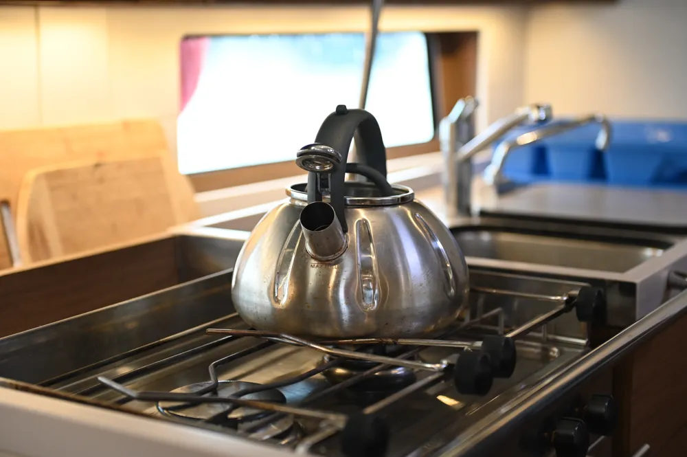 Galley of Andiamo, a Beneteau Oceanis 46.1 sailboat at Athens, Greece