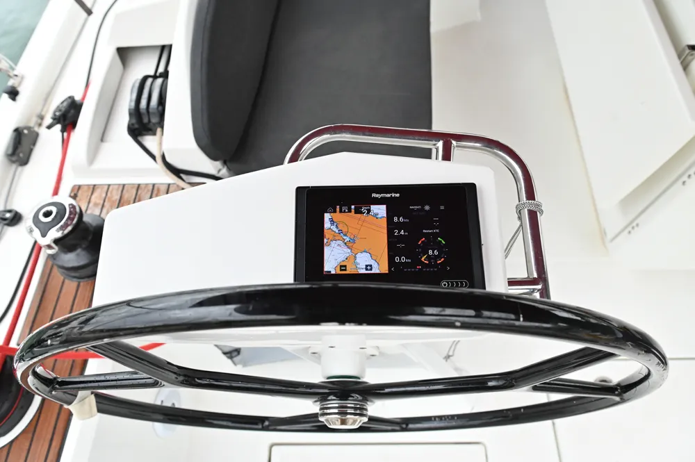 Cockpit of Andiamo, a Beneteau Oceanis 46.1 sailboat at Athens, Greece