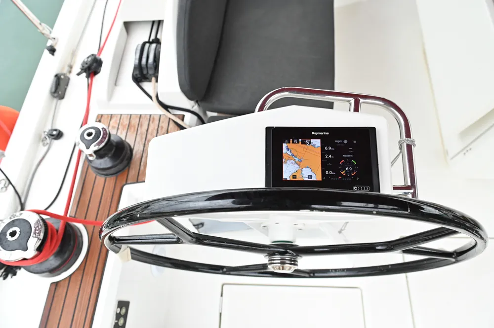 Cockpit of Andiamo, a Beneteau Oceanis 46.1 sailboat at Athens, Greece