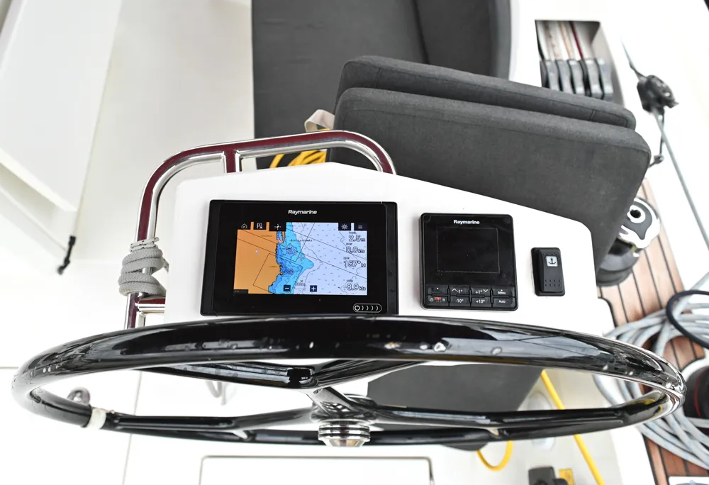 Cockpit of Andiamo, a Beneteau Oceanis 46.1 sailboat at Athens, Greece