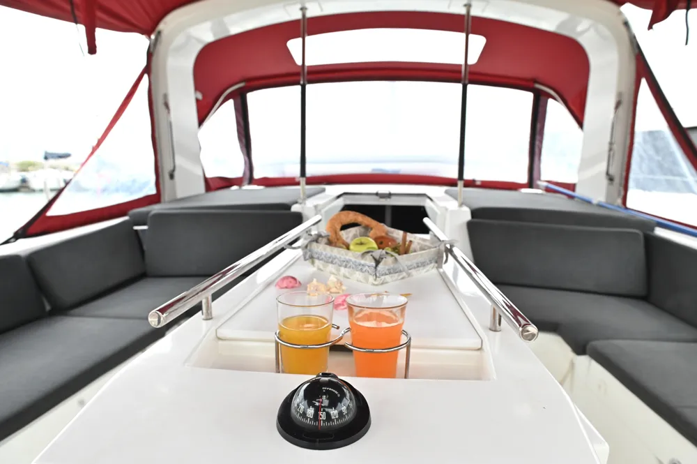 Deck of Andiamo, a Beneteau Oceanis 46.1 sailboat at Athens, Greece