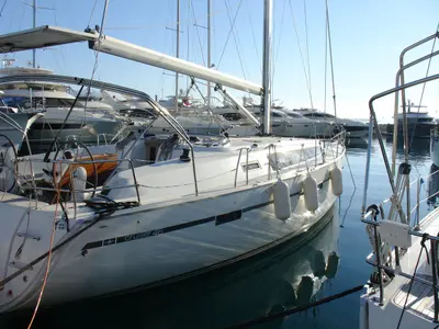 Exterior view of Dream 2, a Bavaria Cruiser 46 sailboat at Split, Croatia