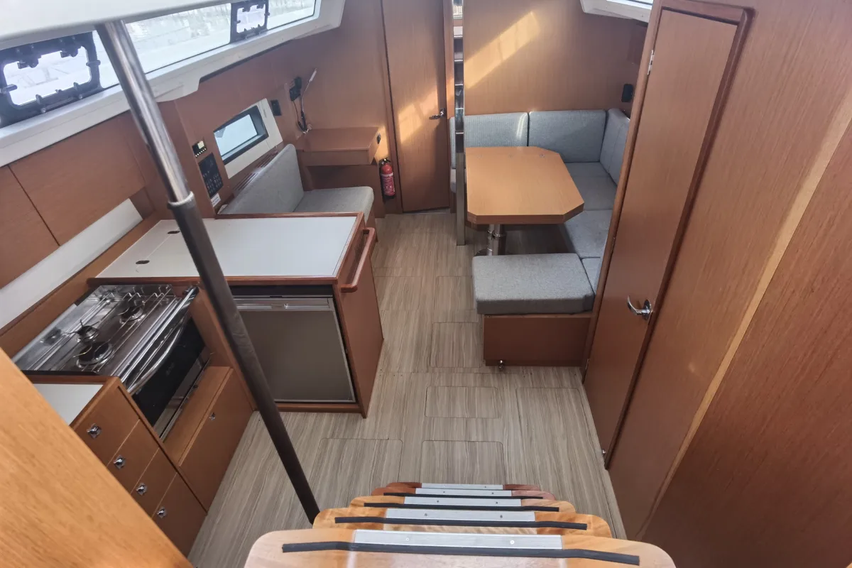 Salon of Sunny Day, a Bavaria C38 sailboat at Punat, Croatia