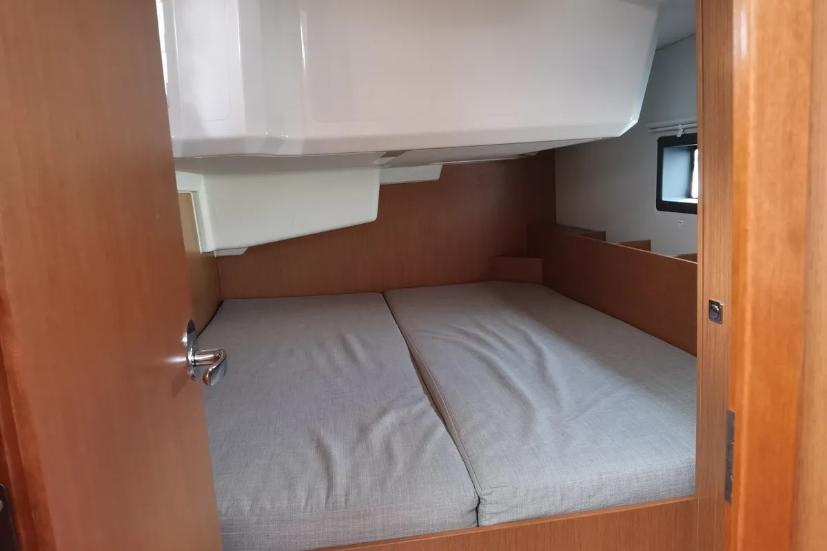 Cabin on Sunny Day, a Bavaria C38 sailboat at Punat, Croatia