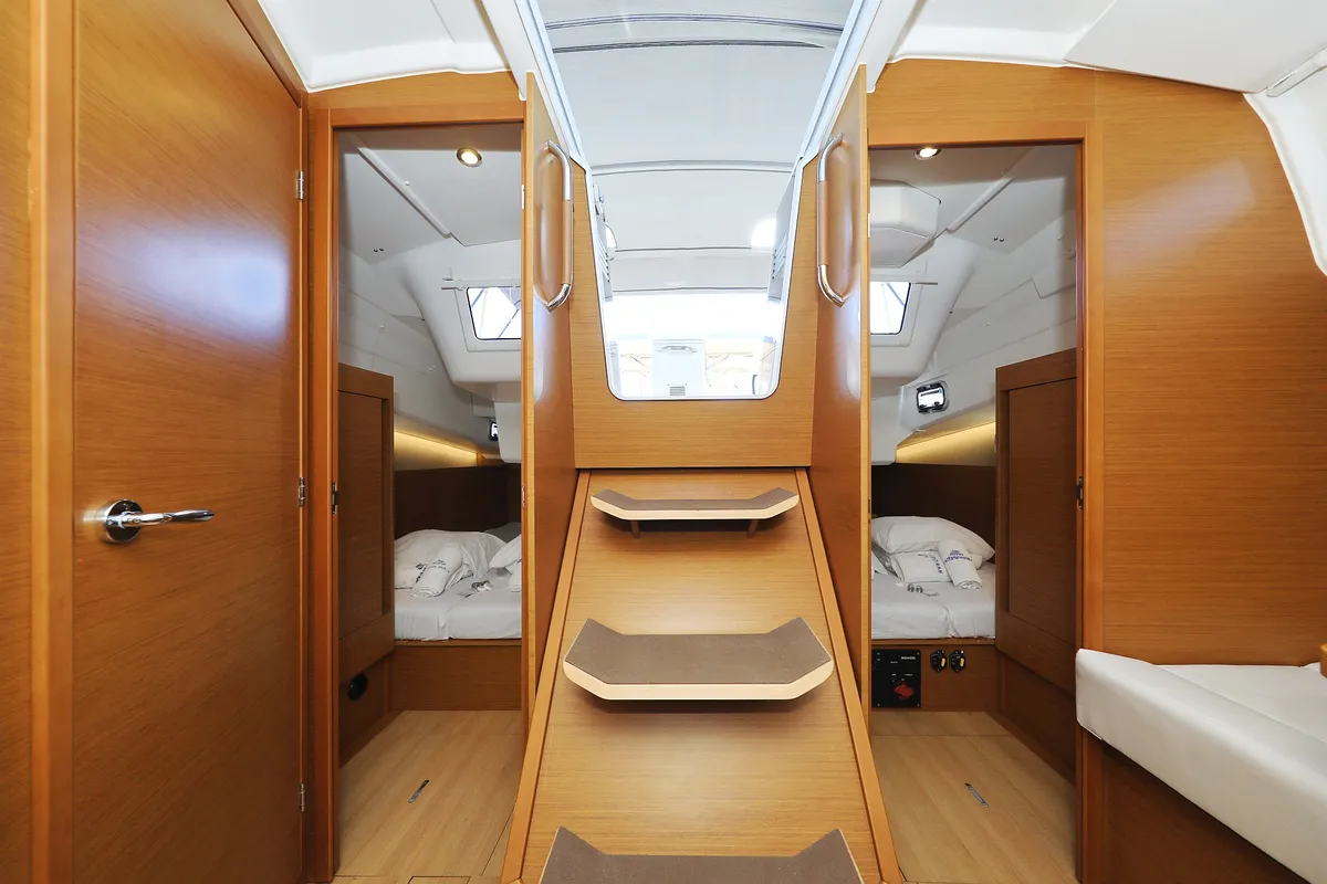 Salon of Diona, a Jeanneau Sun Odyssey 410 sailboat at Grad Biograd na Moru, Croatia