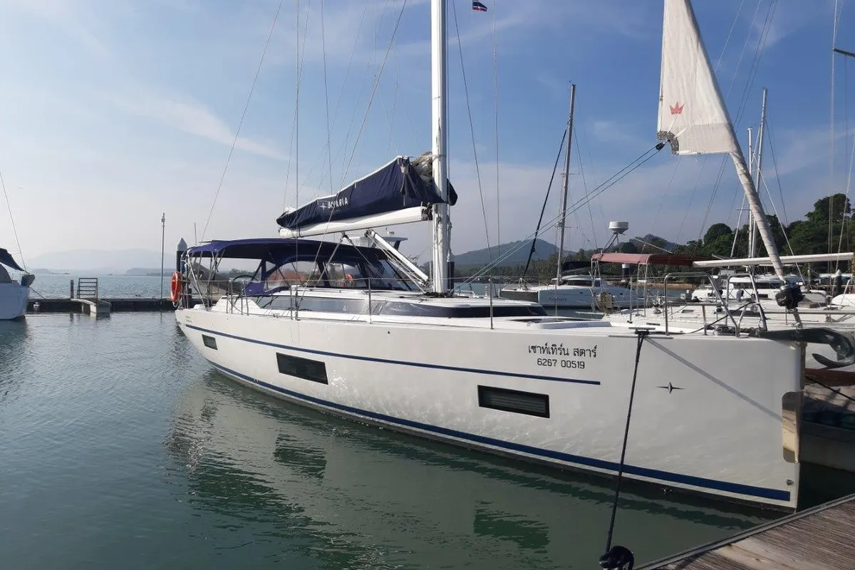 Exterior view of Southern Star, a Bavaria C45 sailboat at Mai Khao, Thailand