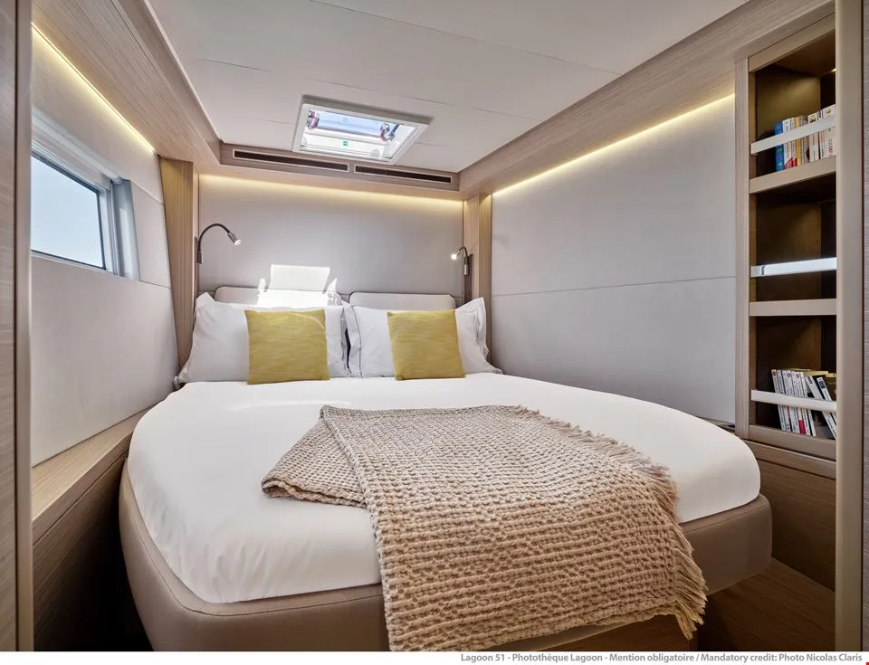Cabin on Nevera, a Lagoon 51 catamaran at Seget Donji, Croatia