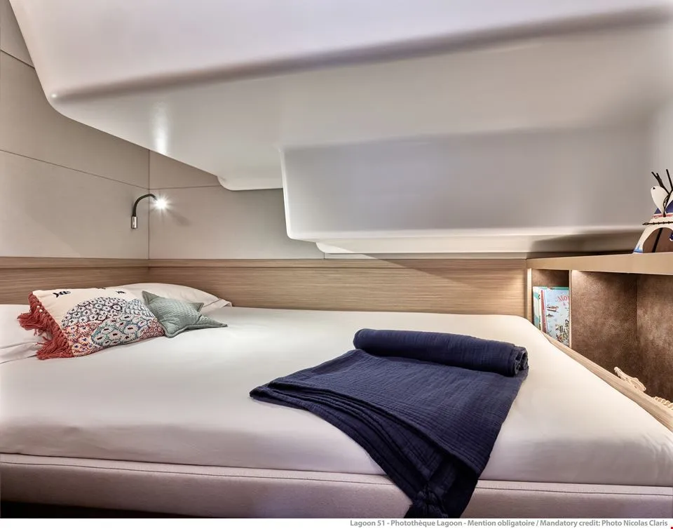 Cabin on Nevera, a Lagoon 51 catamaran at Seget Donji, Croatia