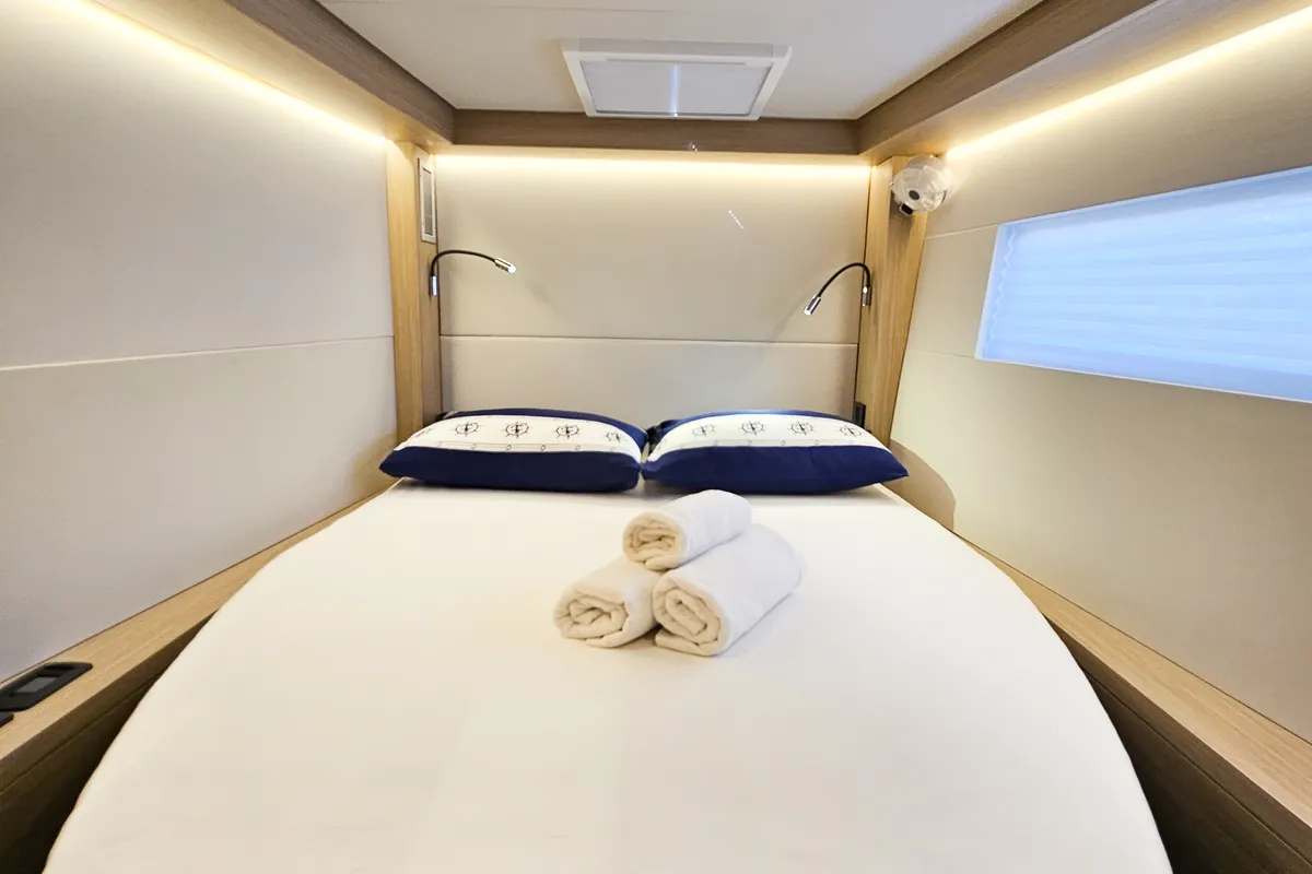 Cabin on Nevera, a Lagoon 51 catamaran at Seget Donji, Croatia