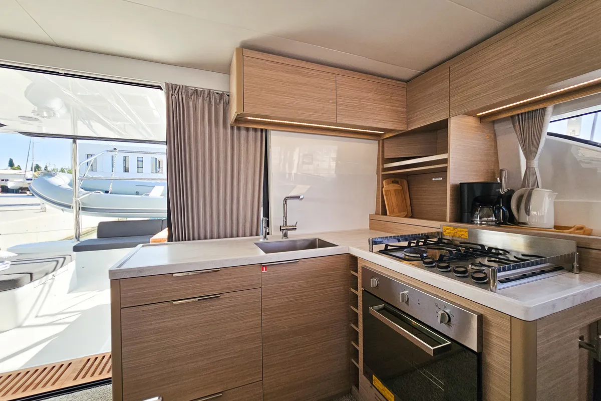 Galley of Nevera, a Lagoon 51 catamaran at Seget Donji, Croatia