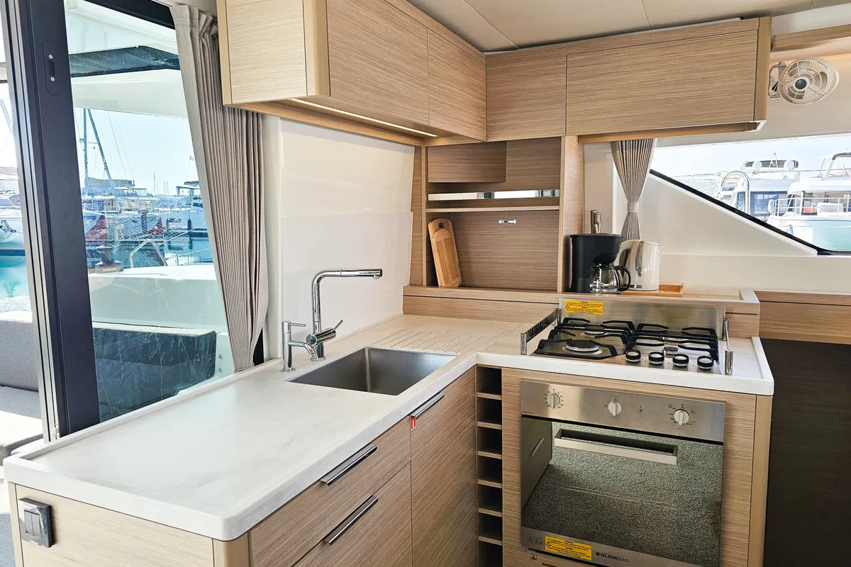 Galley of Nevera, a Lagoon 51 catamaran at Seget Donji, Croatia