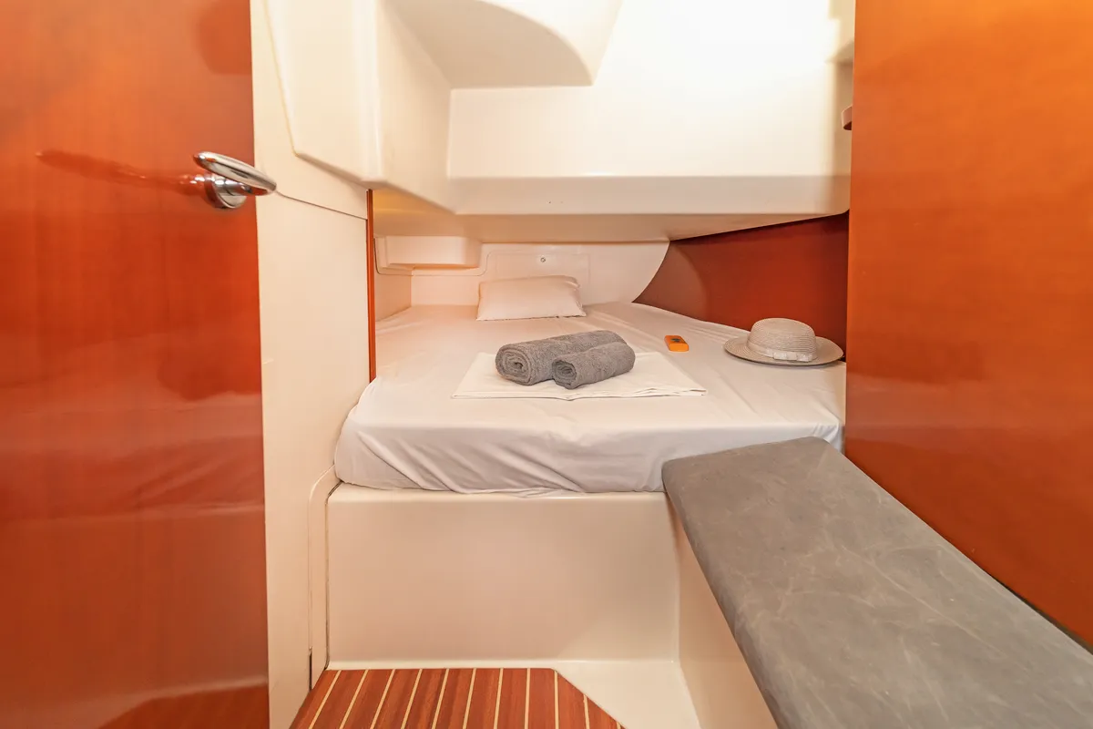 Cabin on Flyer of Lorne, a Hanse 400 sailboat at Kos, Greece