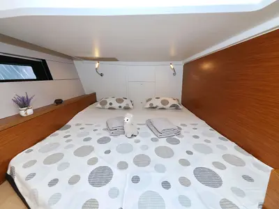 Cabin on Perfect Stranger, a Hanse 460 sailboat at Sukošan, Croatia