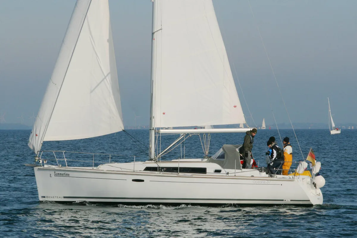 Exterior view of Summertime, a Beneteau Oceanis 37 sailboat at Heiligenhafen, Germany