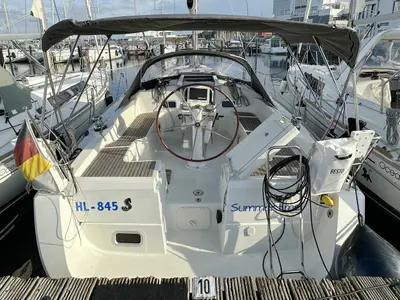 Cockpit of Summertime, a Beneteau Oceanis 37 sailboat at Heiligenhafen, Germany