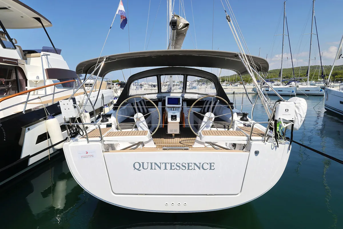 Cockpit of Quintessence, a Hanse 418 sailboat at Općina Sukošan, Croatia