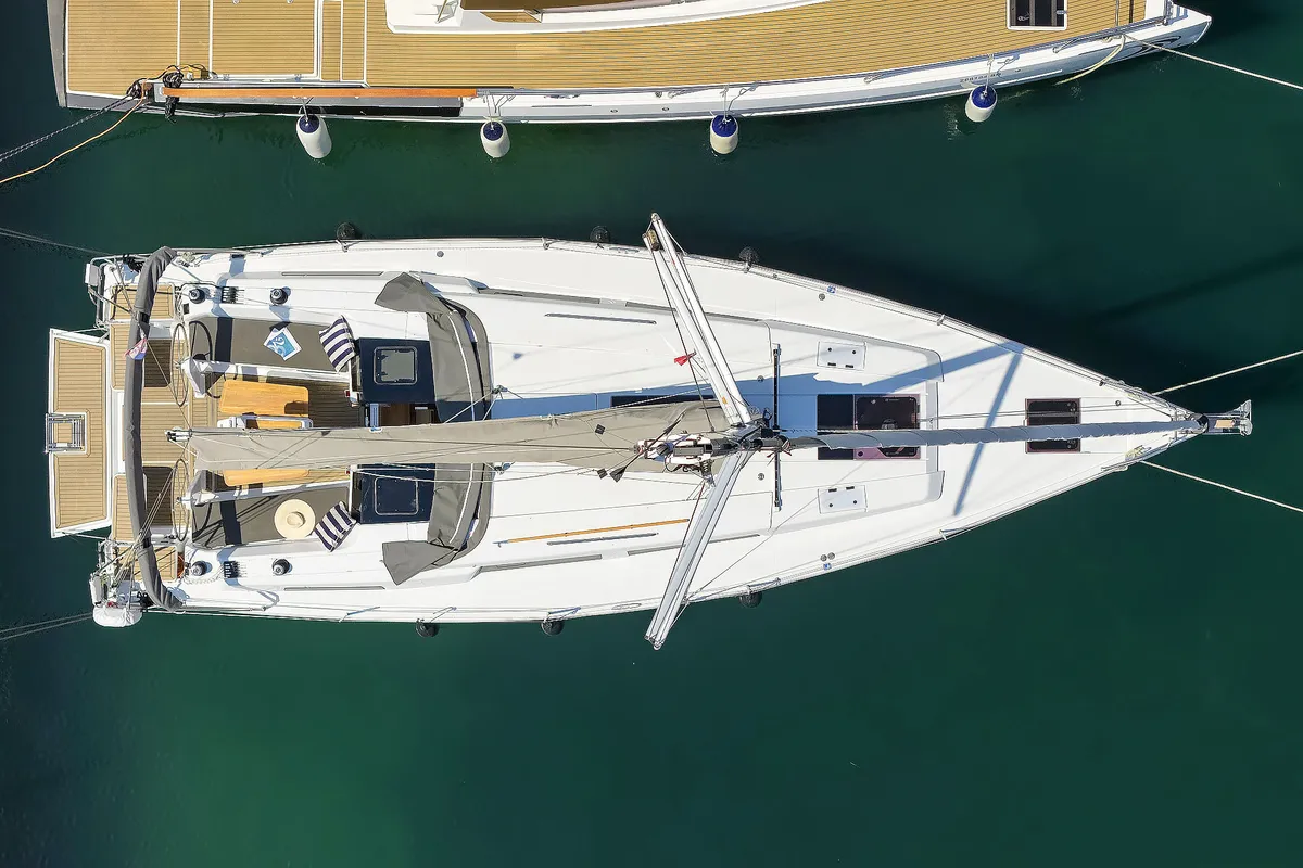 Exterior view of Quintessence, a Hanse 418 sailboat at Općina Sukošan, Croatia
