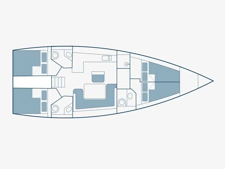 Floor plan of Chryseli, a Bavaria C46 sailboat at Municipal Unit of Lefkada, Greece