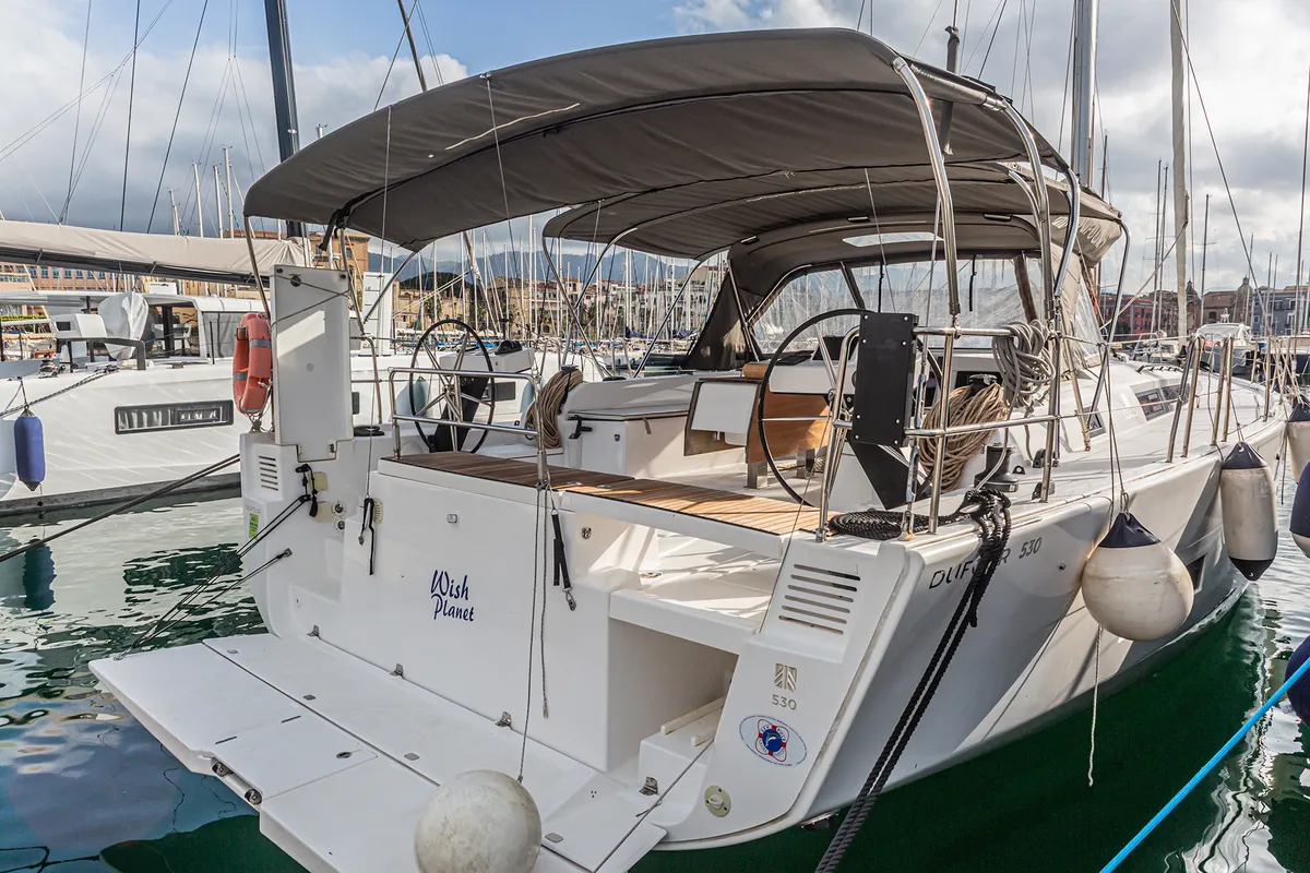 Wish Planet, a Dufour 530 sailboat at Palermo, Italy