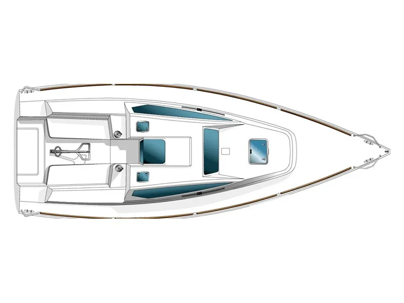 Floor plan of Little Wing, a RM 890 sailboat at Kerners, France