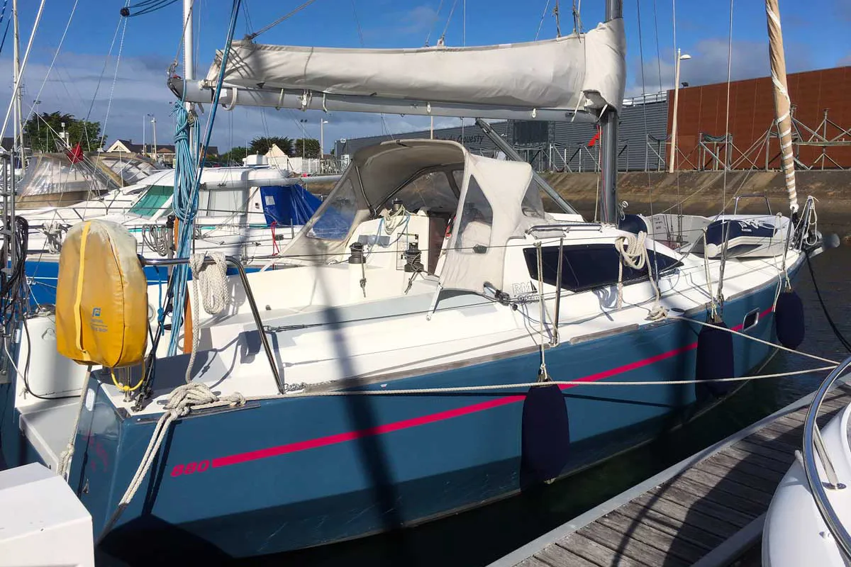 Exterior view of Little Wing, a RM 890 sailboat at Kerners, France