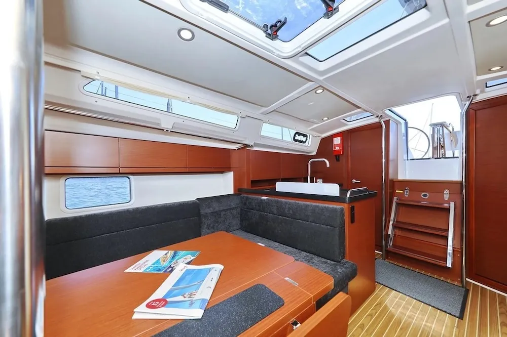 Salon of Chablis, a Hanse 388 sailboat at Seget Donji, Croatia