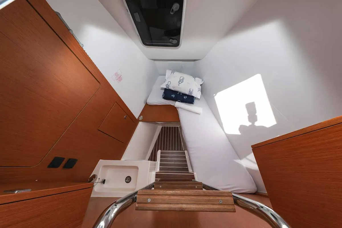 Cabin on Granat, a Bavaria C50 Holiday sailboat at Grad Trogir, Croatia