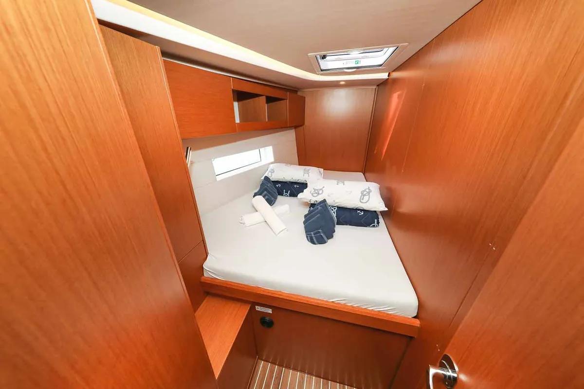 Cabin on Granat, a Bavaria C50 Holiday sailboat at Grad Trogir, Croatia