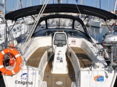 Cockpit of Enigma, a Bavaria 38 Cruiser sailboat at Grad Biograd na Moru, Croatia