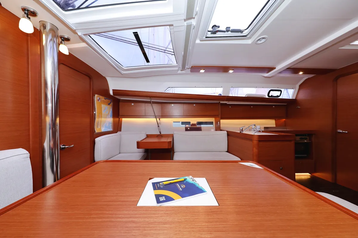 Salon of Mona, a Dufour 412 GL sailboat at Grad Biograd na Moru, Croatia