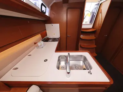 Galley of Mona, a Dufour 412 GL sailboat at Grad Biograd na Moru, Croatia