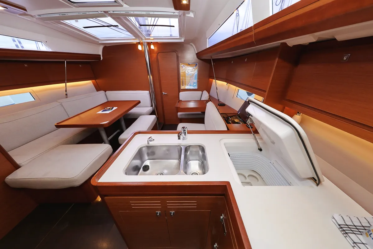 Galley of Mona, a Dufour 412 GL sailboat at Grad Biograd na Moru, Croatia