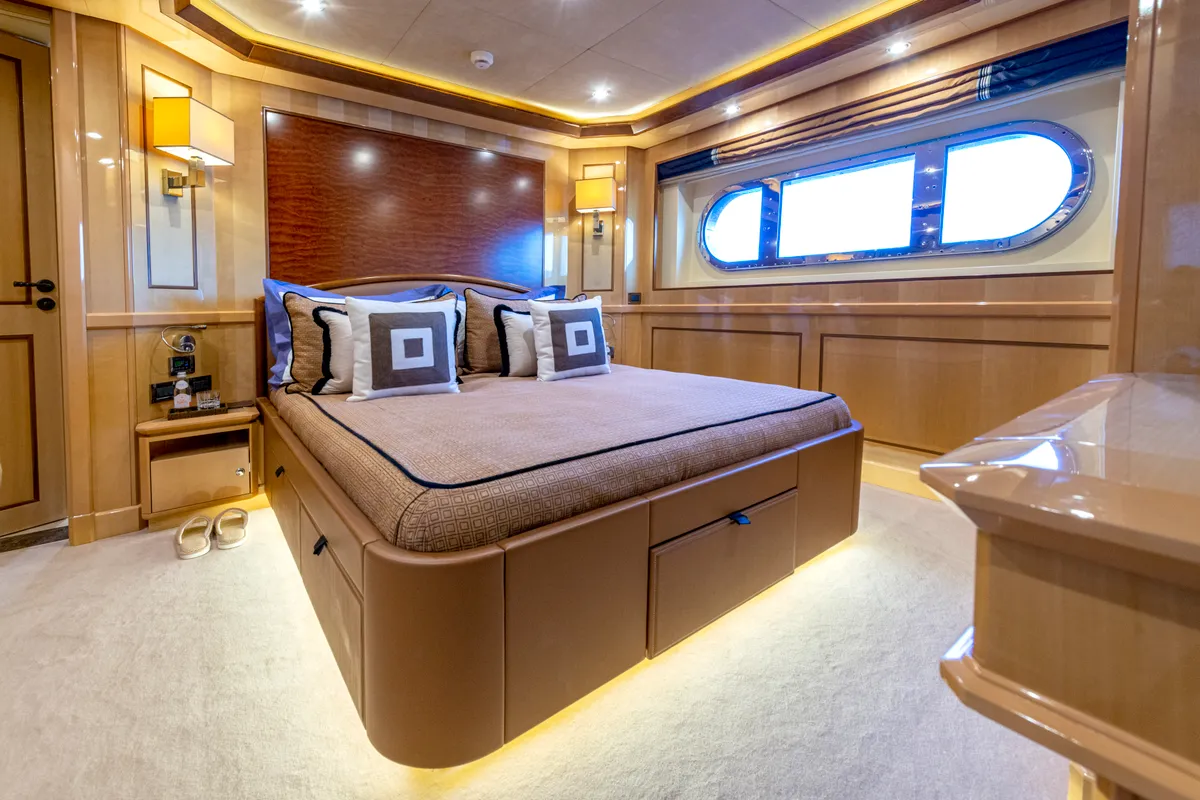 Cabin on Behike, a Luxury Motor Yacht motor yacht at Dubai Harbour, United Arab Emirates