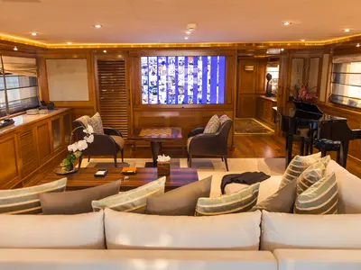 Salon of Behike, a Luxury Motor Yacht motor yacht at Dubai Harbour, United Arab Emirates