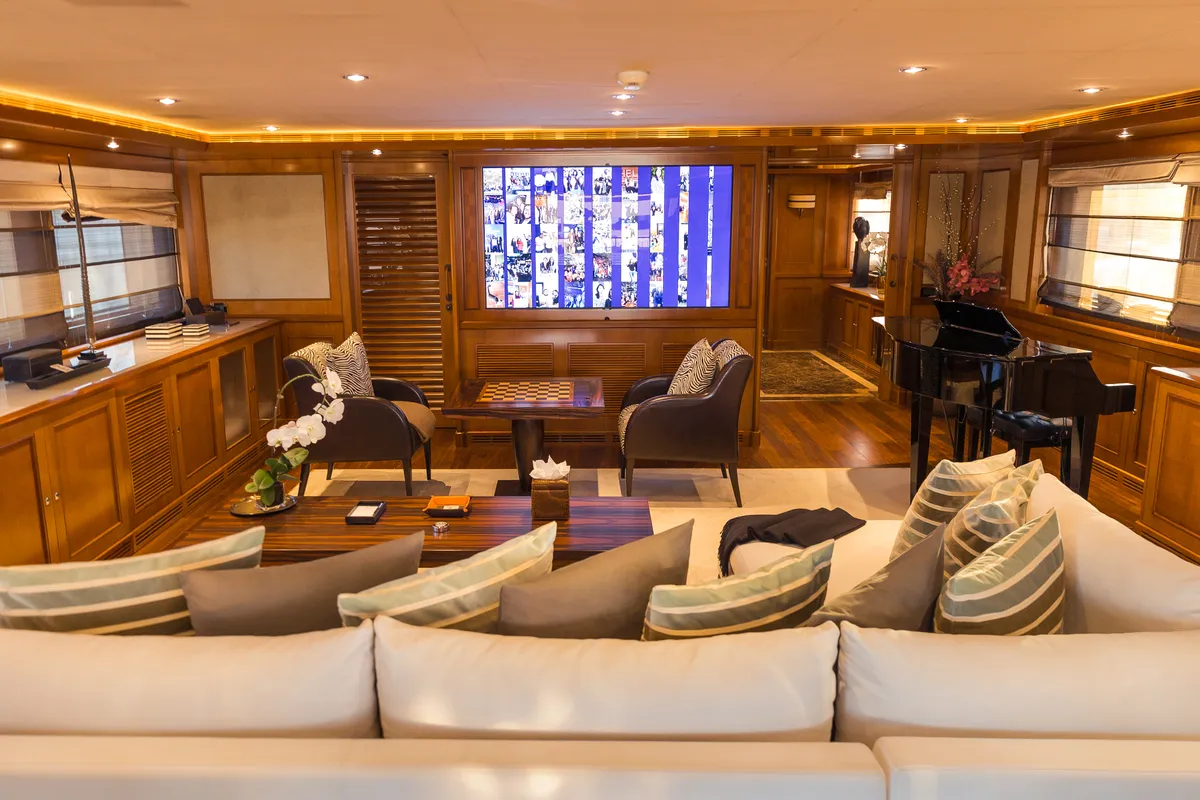 Salon of Behike, a Luxury Motor Yacht motor yacht at Dubai Harbour, United Arab Emirates