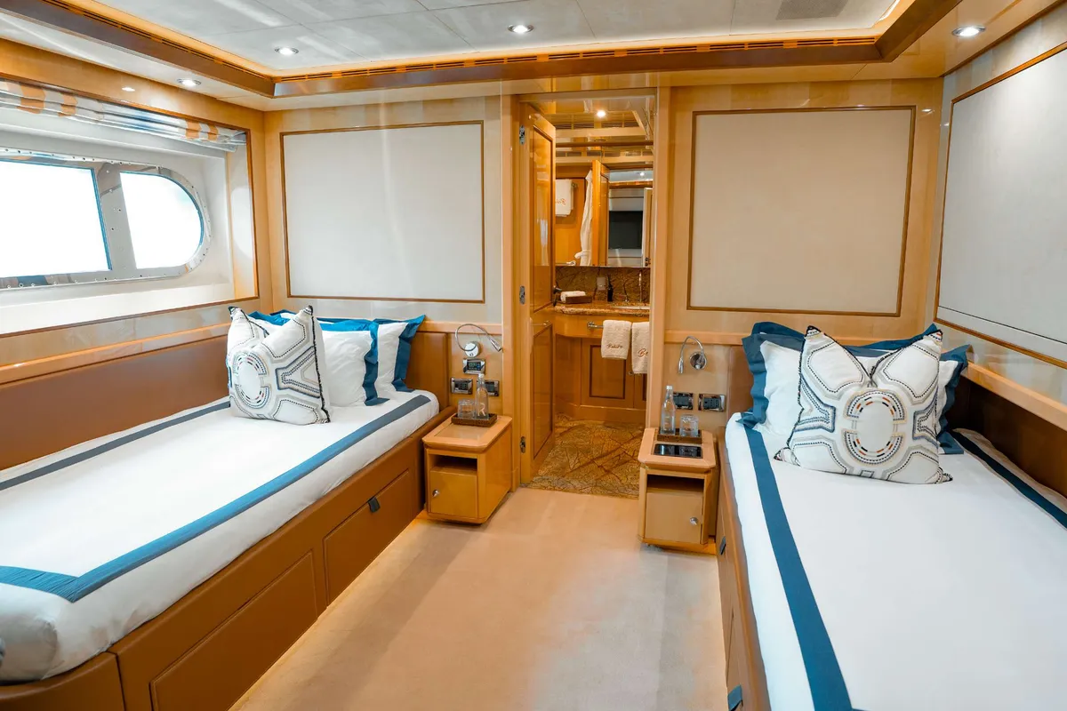 Cabin on Behike, a Luxury Motor Yacht motor yacht at Dubai Harbour, United Arab Emirates