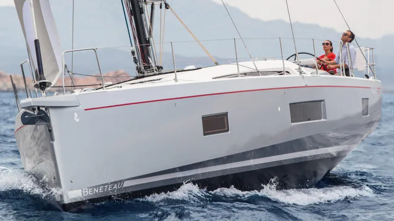 Exterior view of Bluescape II, a Beneteau Oceanis 51.1 sailboat at Lavreotiki Municipal Unit, Greece