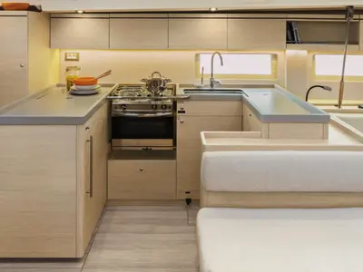 Galley of Bluescape II, a Beneteau Oceanis 51.1 sailboat at Lavreotiki Municipal Unit, Greece