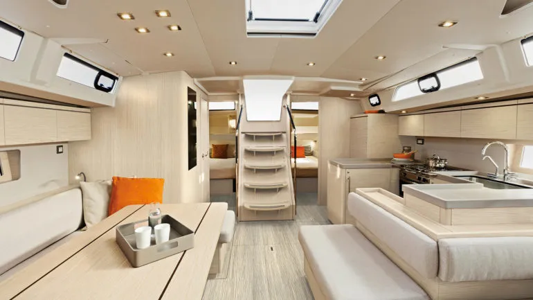 Salon of Bluescape II, a Beneteau Oceanis 51.1 sailboat at Lavreotiki Municipal Unit, Greece