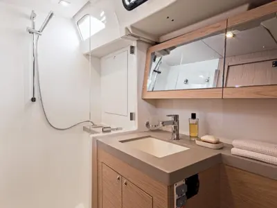 Head on Bluescape II, a Beneteau Oceanis 51.1 sailboat at Lavreotiki Municipal Unit, Greece