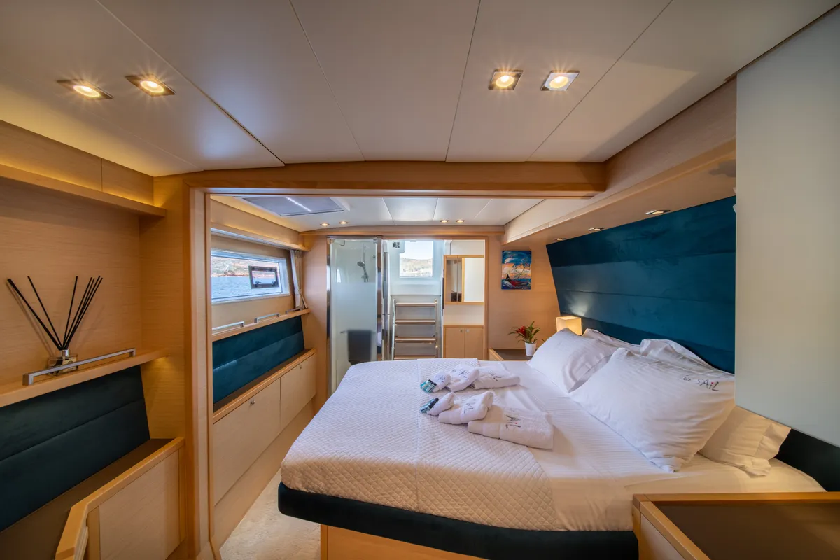 Cabin on FOR SAIL, a Lagoon 560 catamaran at Municipal Unit of Nea Peramos, Greece