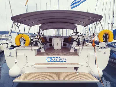 Cockpit of Infinity, a Beneteau Oceanis 51.1 sailboat at Municipal Unit of Lefkada, Greece