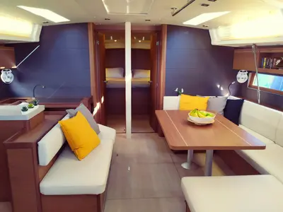 Salon of Infinity, a Beneteau Oceanis 51.1 sailboat at Municipal Unit of Lefkada, Greece