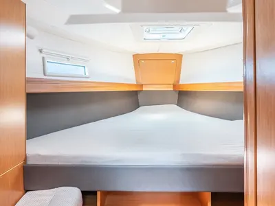 Cabin on Alkyoni, a Bavaria Cruiser 41 sailboat at Rhodes, Greece
